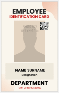 Office Employee ID Badge Template