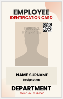 Office Employee ID Badge Template