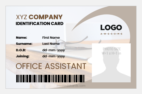 Best Office Assistant ID Badges | Microsoft Word ID Card Templates