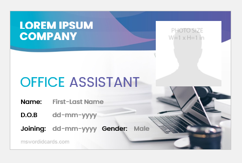 Best Office Assistant ID Badges | Microsoft Word ID Card Templates