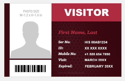 Visitor ID Badge Template