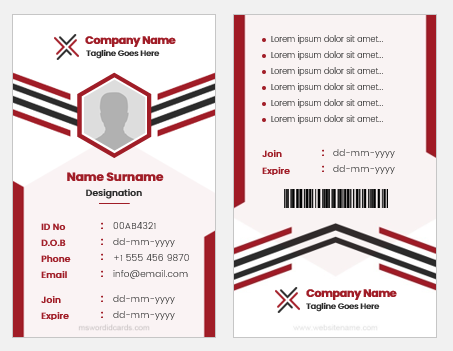 double sided id card template free download