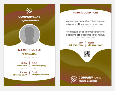 double dide id card template free download