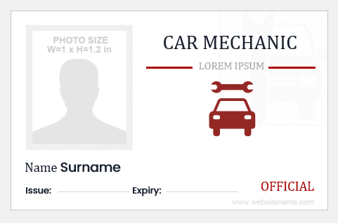 Car mechanic id badge