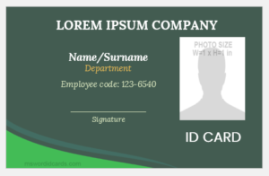 Company ID card template