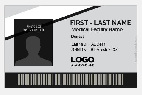 Medical id badge template