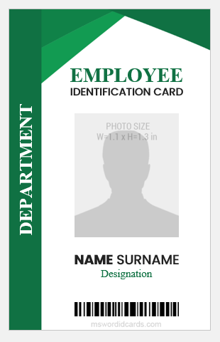 vertical id card template free download word