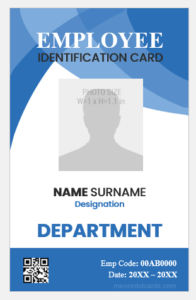 Vertical Design Employee ID Badge