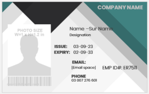 Employee ID badge layout