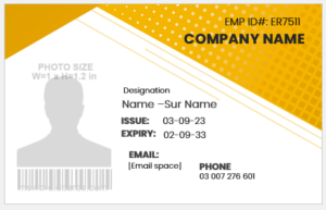 Employee ID badge layout