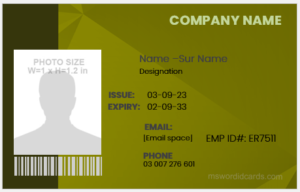 Employee ID badge layout