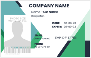 Employee ID badge layout