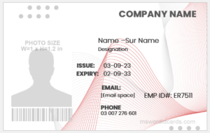 Employee ID badge layout