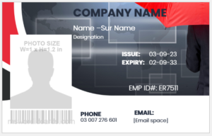 Employee ID badge layout