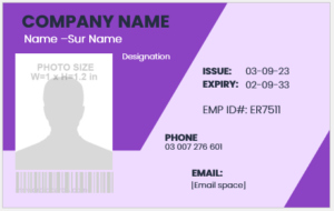 Employee ID badge layout