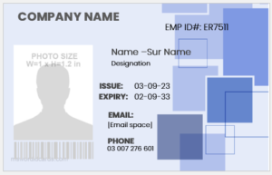 Employee ID badge layout