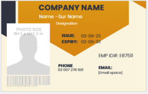 Employee ID badge layout