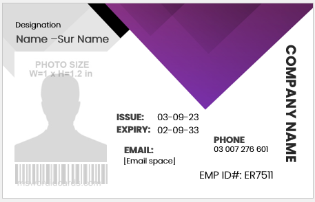 Employee ID badge layout