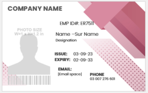 Employee ID badge layout