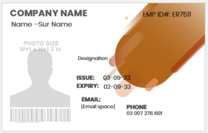 Employee ID badge layout