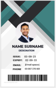 Employee ID badge layout