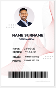 Employee ID badge layout