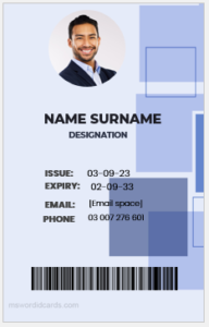 Employee ID badge layout