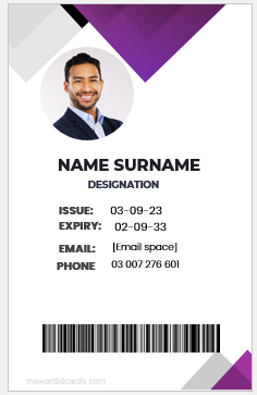 Employee ID badge layout