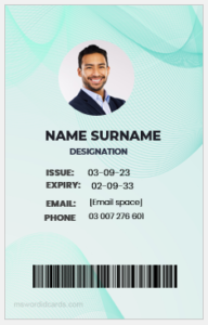 Employee ID badge layout