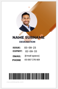 Employee ID badge layout