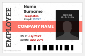 20+ Office Employee ID Card Designs for Word | Download FREE