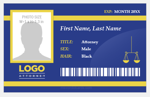 Attorney ID Badge Template