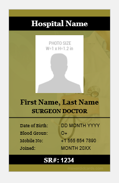 Surgeon doctor ID badge