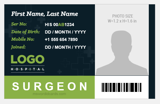 Surgeon ID Badge Template