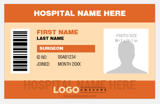 Surgeon ID Badge Template