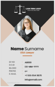 Lawyer ID card template