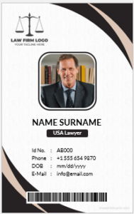 Lawyer ID card template