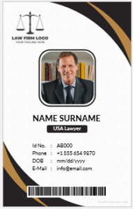 Lawyer ID card template