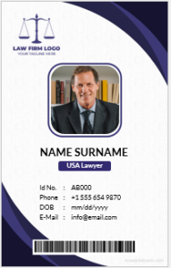 Lawyer ID card template