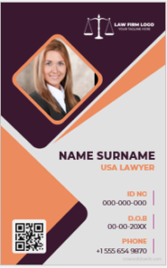 Lawyer ID card template