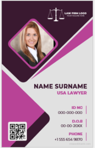 Lawyer ID card template