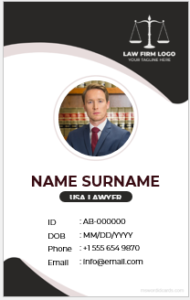 Lawyer ID card template