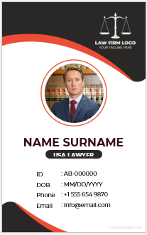 Lawyer ID card template