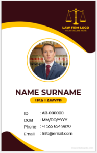 Lawyer ID card template