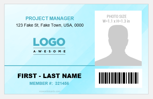 Project Manager ID Card Template