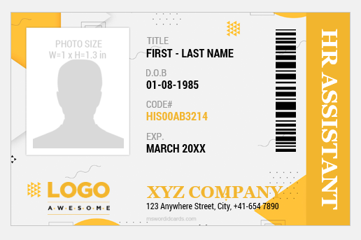 HR ID Badge Template