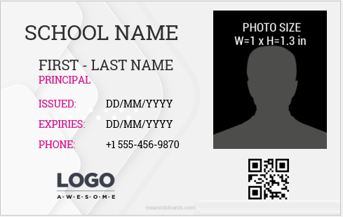School principal ID badge