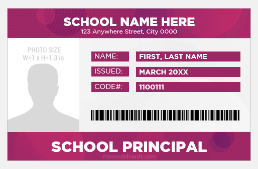 School Principal ID Badge