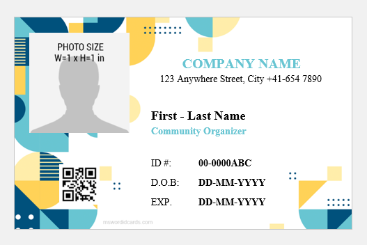 Community organizer ID card