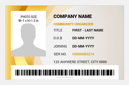 Community organizer ID card